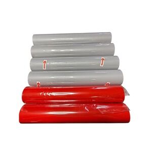 6x Hisiu Gray & Red PVC Paper Vinyl Film Roll - 12" x 10 ft - Craft Sign Plotter